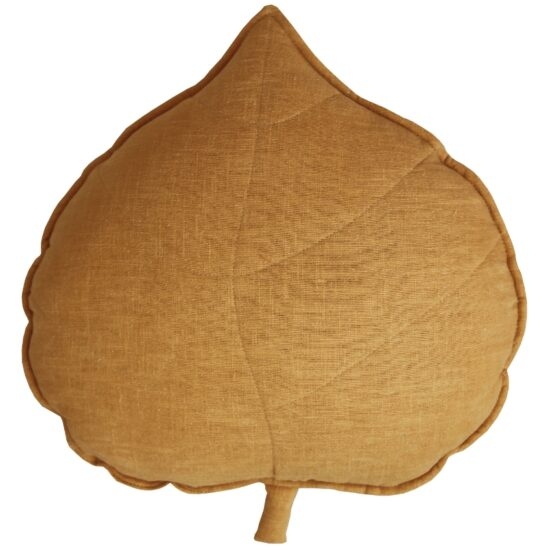 Moi Mili Hořčicově žlutý polštář ve tvaru listu Leaf 39 cm