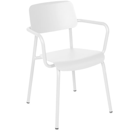 Bílá hliníková zahradní židle Fermob Studie s područkami