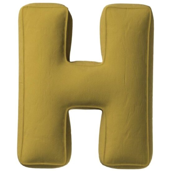 Yellow Tipi Olivově zelený sametový polštář písmeno H 40 cm
