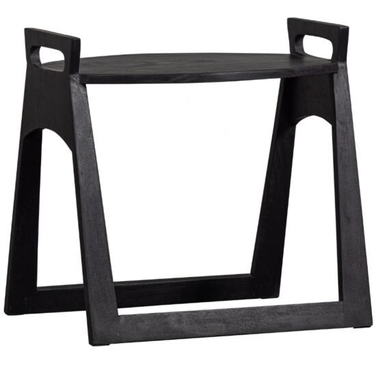 Hoorns Černý dřevěný odkládací stolek Forie 49 x 39 cm