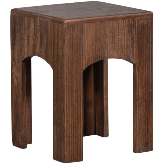 Hoorns Hnědý dřevěný odkládací stolek Horten 30 x 30 cm