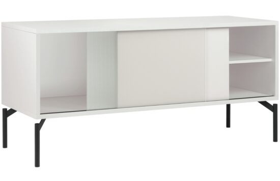 Noo.ma Bílý lakovaný TV stolek Met 116 x 42 cm